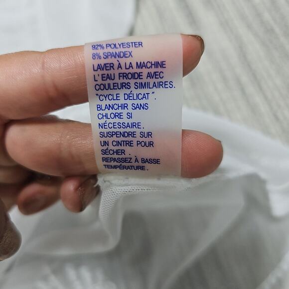 Peter Nygard Sheer White Embroidered Blouse - Picture 8 of 11